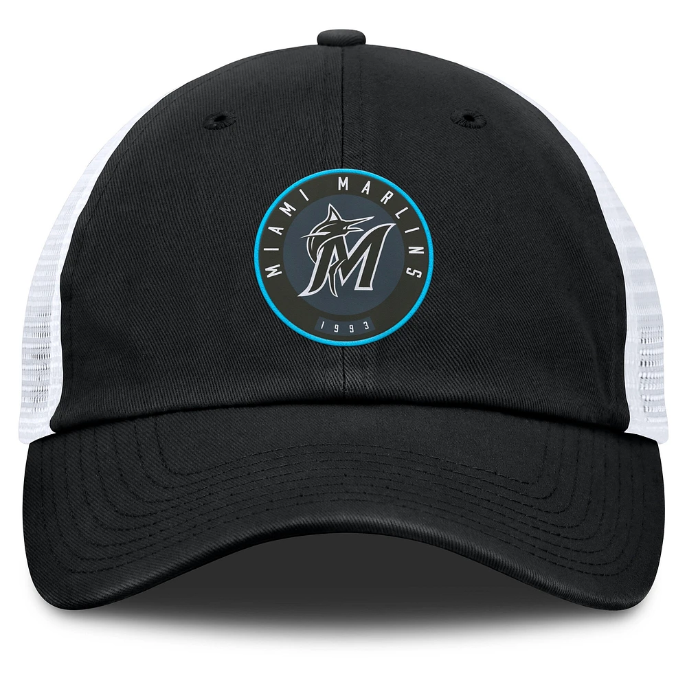 Men's Fanatics Black/White Miami Marlins Averies Adjustable Hat