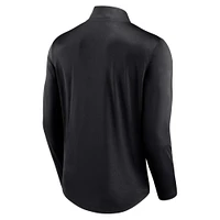 Men's Fanatics Black Miami Marlins Quarterback Quarter-Zip Top