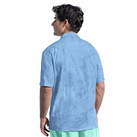 Men's Margaritaville Blue Miami Marlins Linen Party Button-Up Shirt