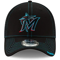 Men's New Era Black Miami Marlins 2019 NEO 9THIRTY Flex Hat
