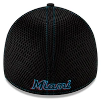 Men's New Era Black Miami Marlins 2019 NEO 9THIRTY Flex Hat