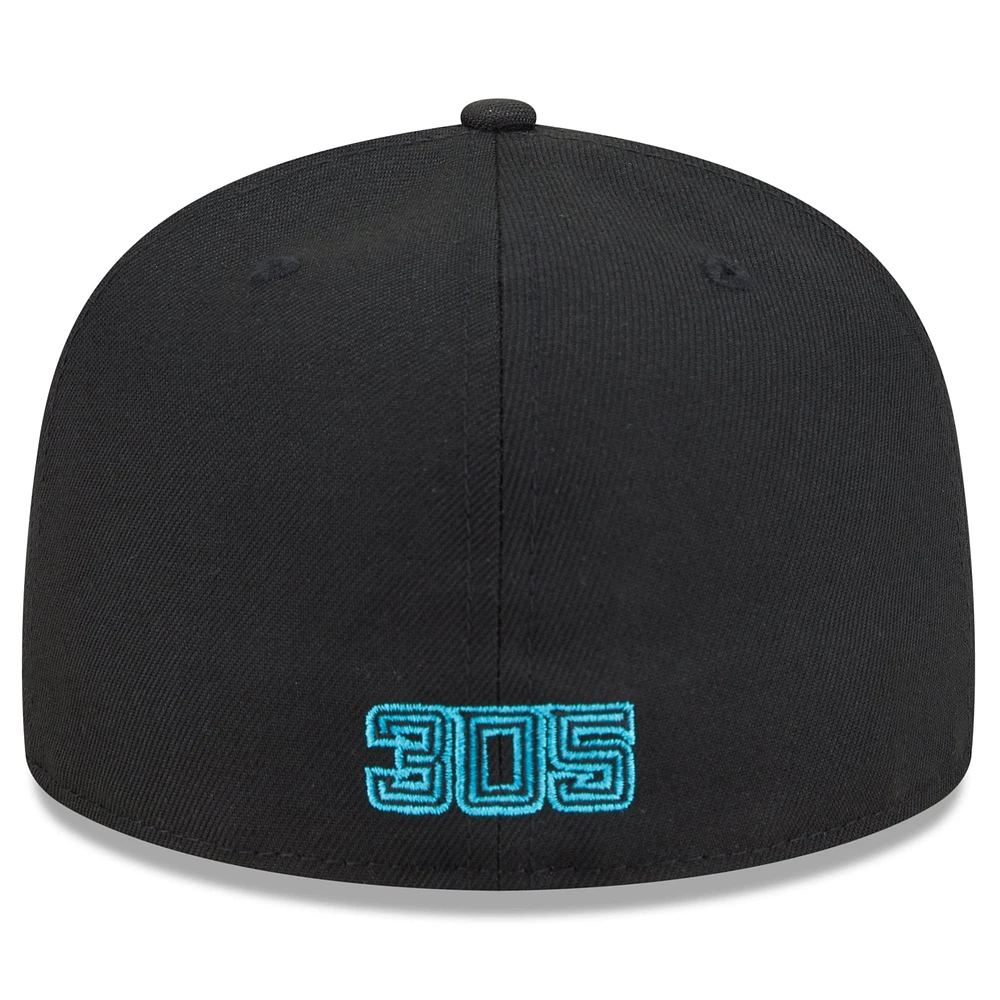 Men's New Era Black Miami Marlins 2025 City Connect 59FIFTY Fitted Hat