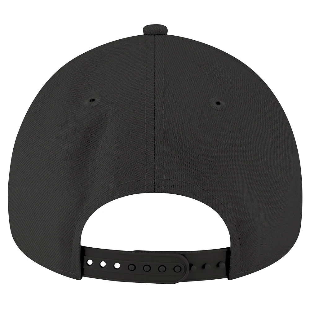 Men's New Era Black Miami Marlins A-Frame 9FORTY Adjustable Hat