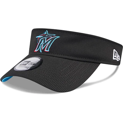 Visière réglable noire Miami Marlins Gameday Team New Era pour hommes