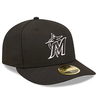 Men's New Era Black Miami Marlins Low Profile 59FIFTY Fitted Hat