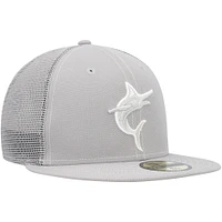 Men's New Era  Gray Miami Marlins 2023 On-Field Batting Practice 59FIFTY Fitted Hat