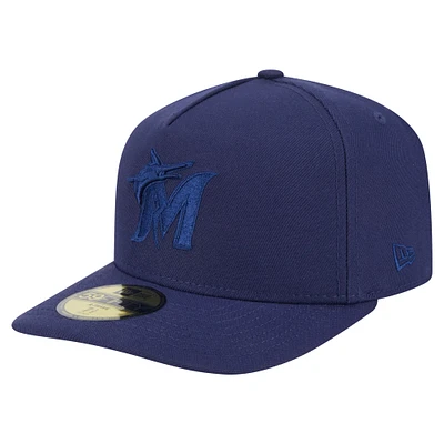 Casquette ajustée New Era 59FIFTY bleu marine Miami Marlins Color Pack pour homme