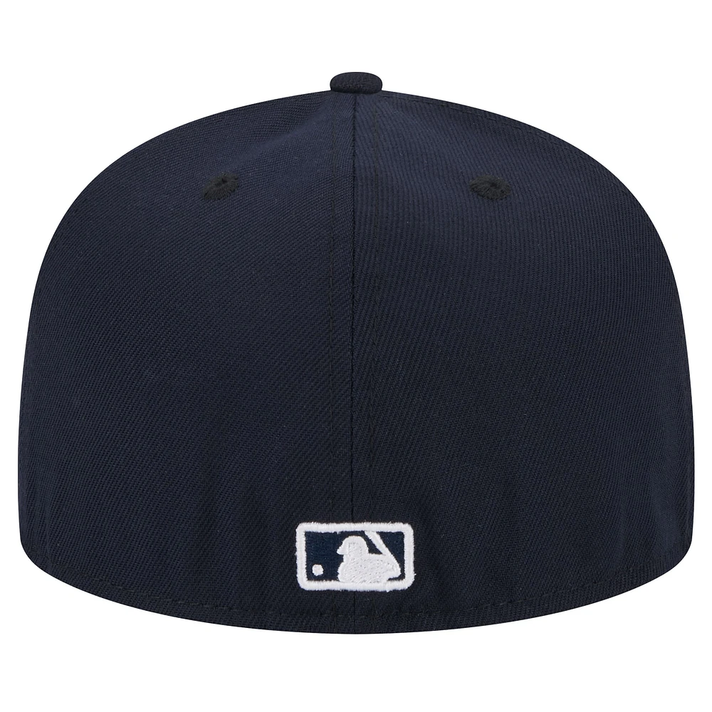 Casquette ajustée 59FIFTY New Era pour hommes, bleu marine, Miami Marlins, logo blanc