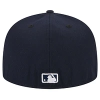 Casquette ajustée 59FIFTY New Era pour hommes, bleu marine, Miami Marlins, logo blanc