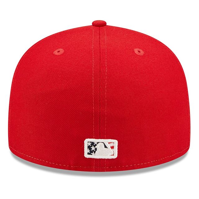Casquette ajustée New Era Miami Marlins 2022 4th of July On-Field 59FIFTY rouge pour homme