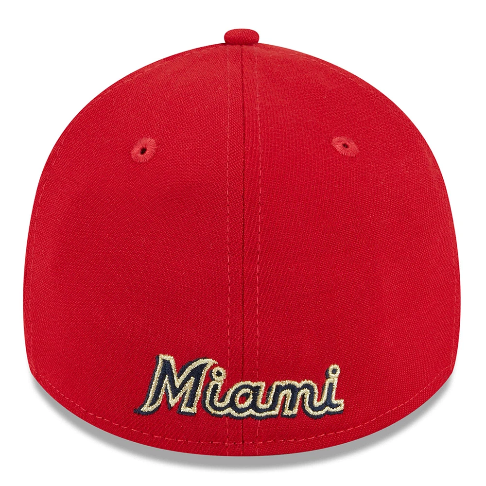 Men's New Era  Red Miami Marlins 2023 Fourth of July 39THIRTY Flex Fit Hat