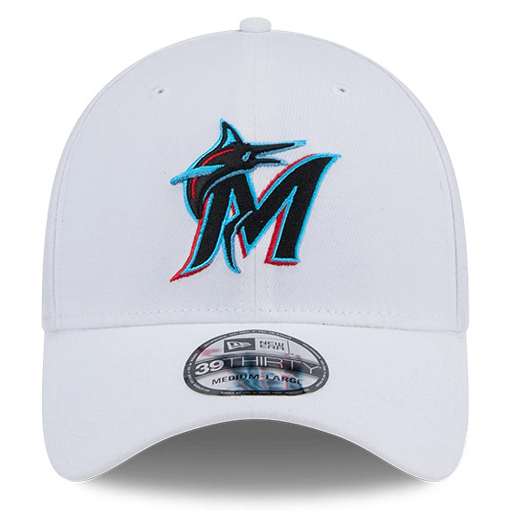 Men's New Era White Miami Marlins 39THIRTY Flex Hat