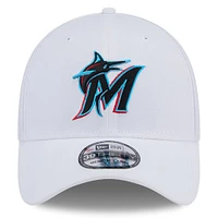 Men's New Era White Miami Marlins 39THIRTY Flex Hat
