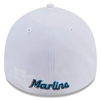 Men's New Era White Miami Marlins 39THIRTY Flex Hat