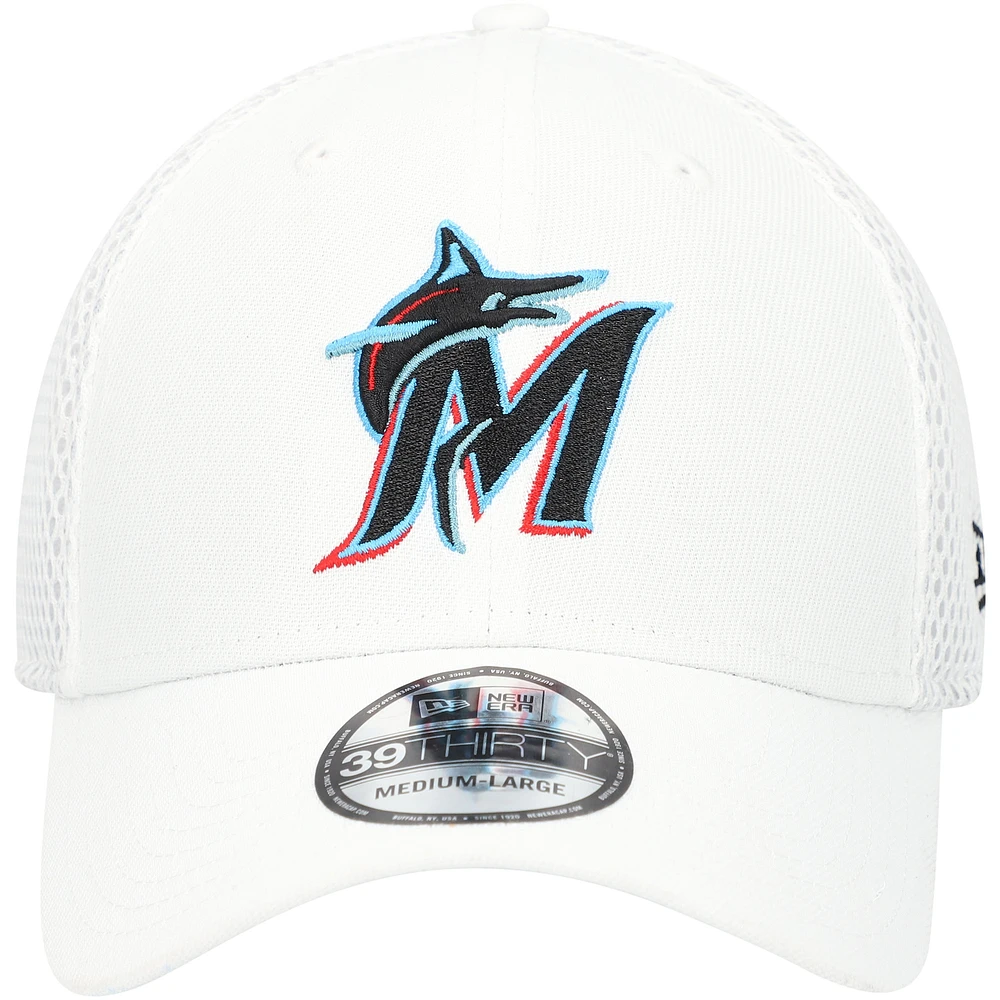 Men's New Era White Miami Marlins REPREVE Neo 39THIRTY Flex Hat