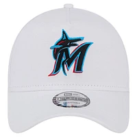 Men's New Era White Miami Marlins TC A-Frame 9FORTY Adjustable Hat