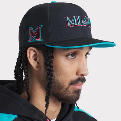 Casquette Nike noire Miami Marlins 2025 City Connect Performance pour homme