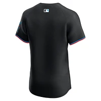 Men's Nike  Black Miami Marlins Alternate Vapor Premier Elite Patch Jersey