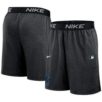 Short en tricot Nike noir pour homme des Miami Marlins Authentic Collection Performance