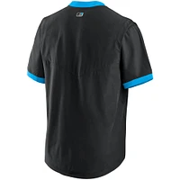 Men's Nike Black Miami Marlins Authentic Collection Short Sleeve Hot Pullover Jacket