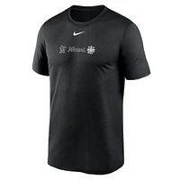 Men's Nike Black Miami Marlins Fashion Over Shoulder Logo Legend T-Shirt