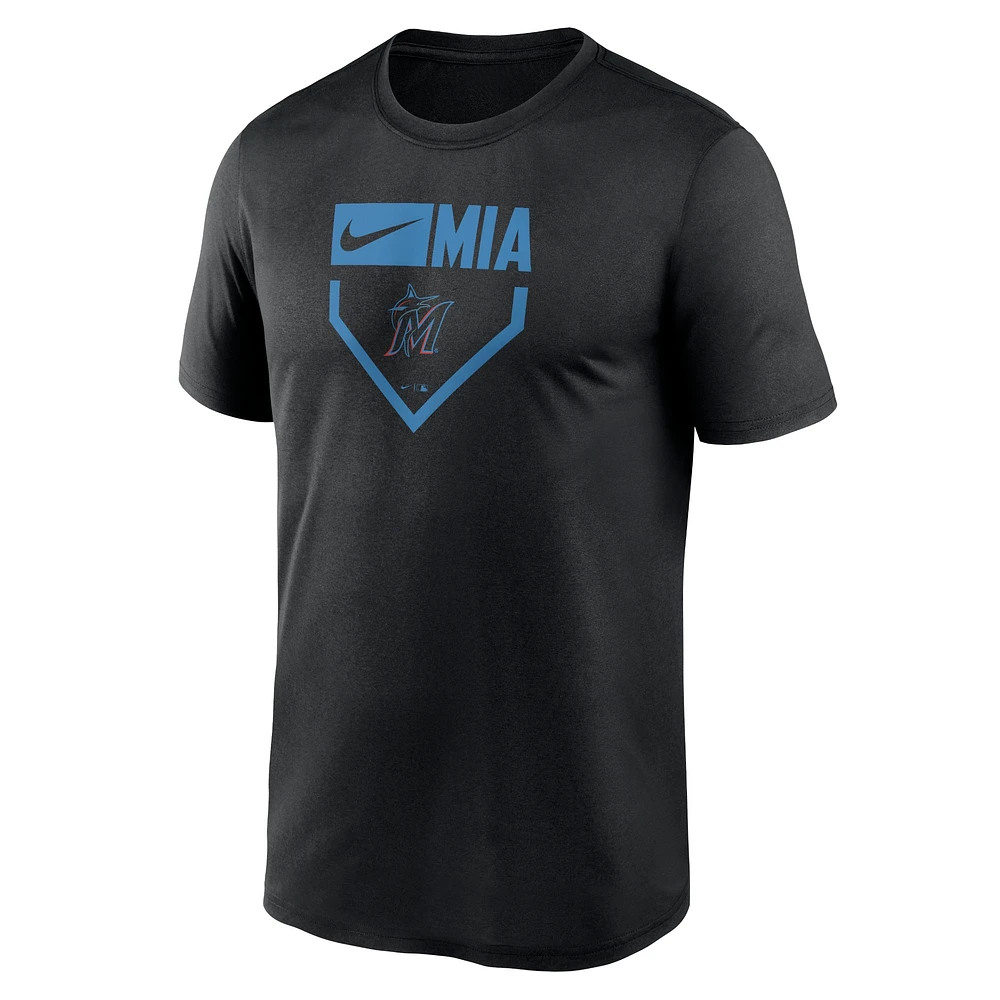 Men's Nike Black Miami Marlins Home Plate Icon Legend Performance T-Shirt