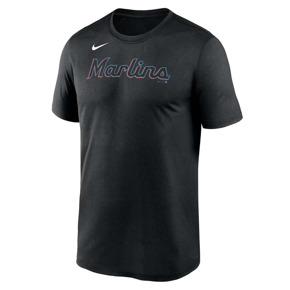 Men's Nike Black Miami Marlins New Legend Wordmark T-Shirt