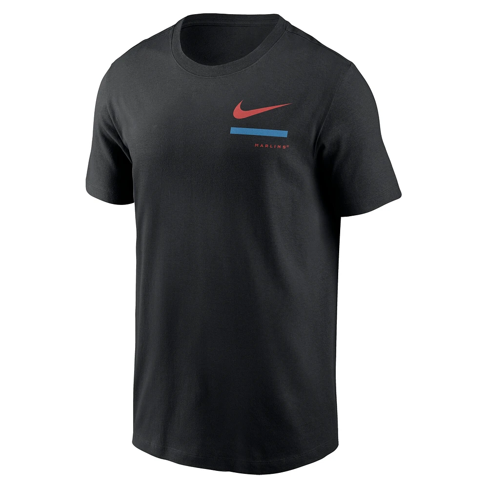 Men's Nike Black Miami Marlins Over the Shoulder T-Shirt