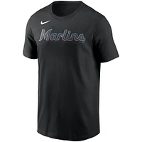 Men's Nike Black Miami Marlins Team Wordmark T-Shirt