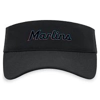 Visière ajustable Nike noire Miami Marlins Wordmark Performance pour homme