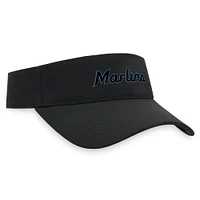 Visière ajustable Nike noire Miami Marlins Wordmark Performance pour homme