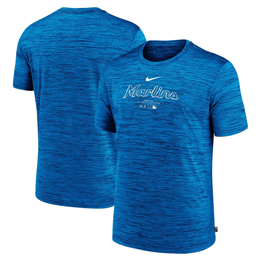 Men's Nike Blue Miami Marlins Authentic Collection Velocity Performance T-Shirt