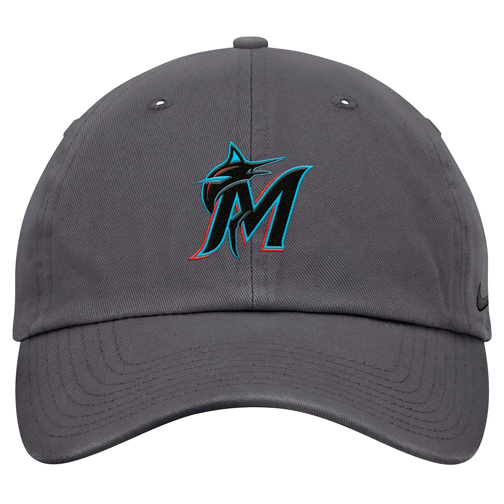 Men's Nike Gray Miami Marlins Club Adjustable Hat