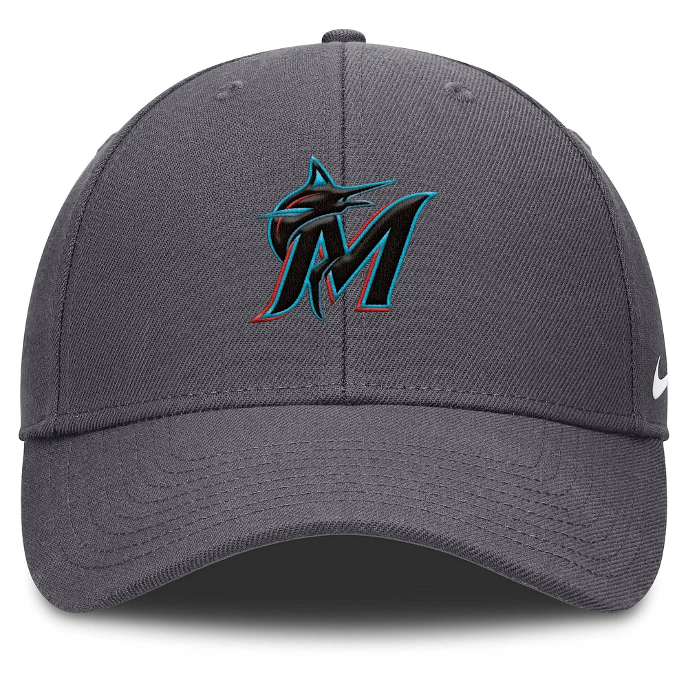 Men's Nike  Gray Miami Marlins Club Performance Adjustable Hat