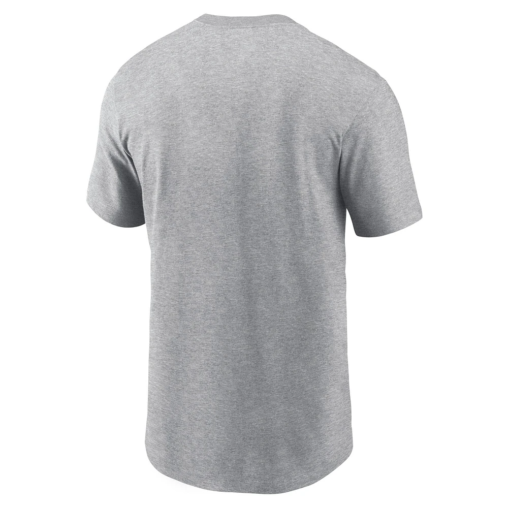 Men's Nike Heather Gray Miami Marlins Home Team Athletic Arch T-Shirt