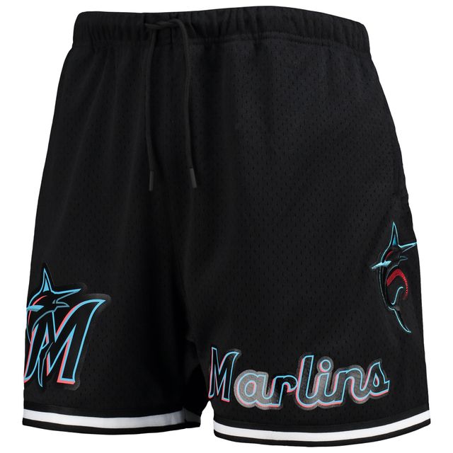 Short en filet à logo Miami Marlins Pro Standard noir pour homme