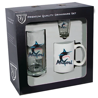 Miami Marlins 15oz. Stein 11oz. Mug & 2oz. Shot Glass Set