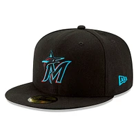 Miami Marlins New Era Game Authentic Collection On-Field 59FIFTY - Fitted Hat Black