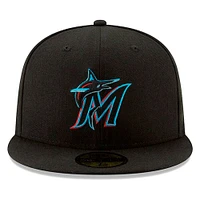 Miami Marlins New Era Game Authentic Collection On-Field 59FIFTY - Fitted Hat Black