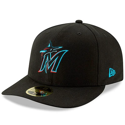 Miami Marlins New Era Game Authentic Collection On-Field Low Profile 59FIFTY - Fitted Hat Black