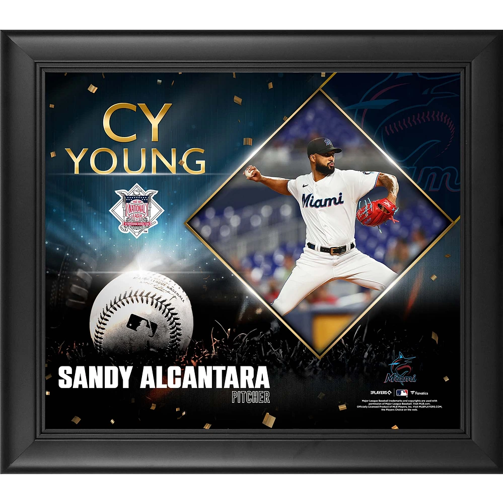 Sandy Alcantara Miami Marlins Framed 15" x 17" 2022 National League Cy Young Award Collage