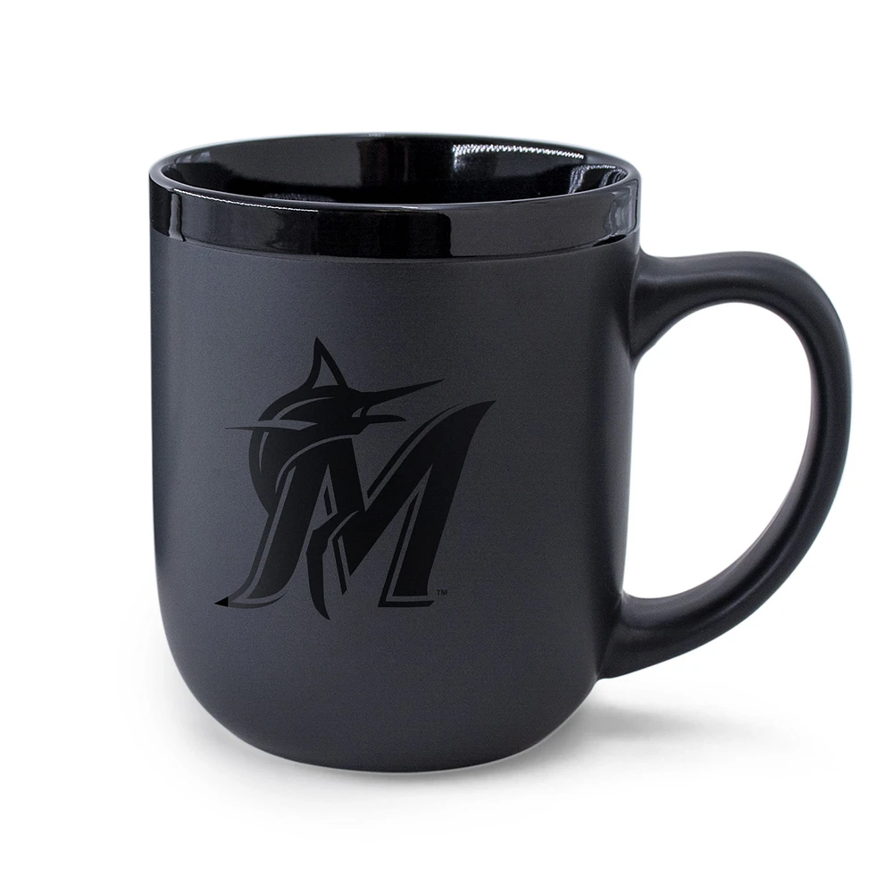 WinCraft Miami Marlins 17 oz. Tasse noire ton sur ton