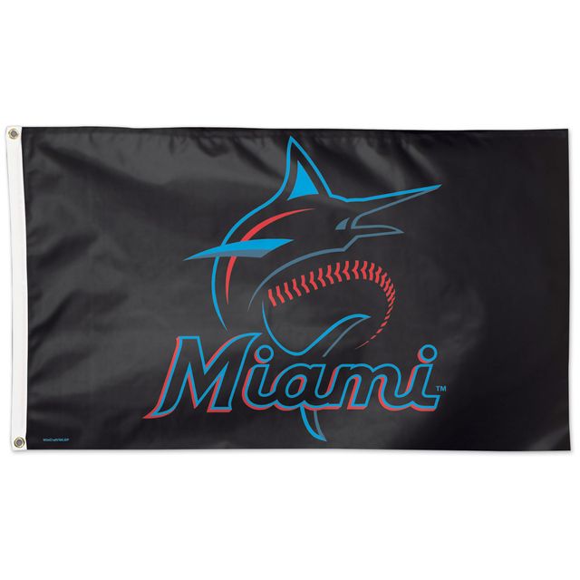 WinCraft Miami Marlins 3' x 5' Drapeau unilatéral avec logo