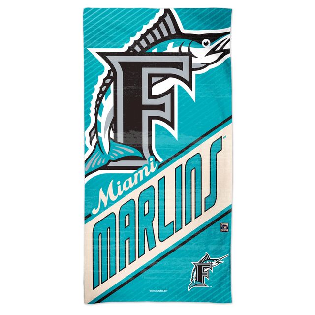 Serviette de plage WinCraft Miami Marlins 30'' x 60'' Cooperstown Collection Spectra