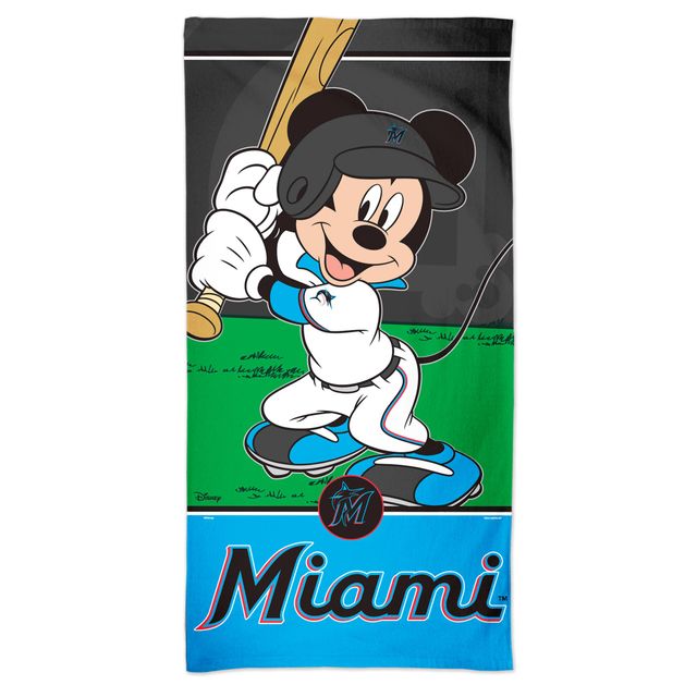 Serviette de plage WinCraft Miami Marlins 30'' x 60'' Disney Spectra