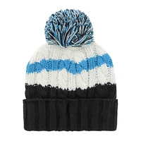 Women's '47 White/Black Miami Marlins Ashfield Cuffed Knit Hat with Pom