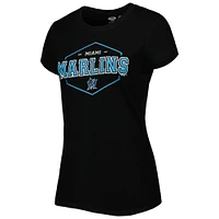 Concepts Sport T-shirt et pantalon de pyjama Miami Marlins Badge noir/gris pour femme