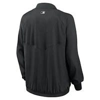 Women's Nike Black Miami Marlins Authentic Collection Team Raglan Performance Full-Zip Jacket