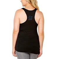 Women's Soft as a Grape Black Miami Marlins Plus Swing for the Fences Racerback Tank Top