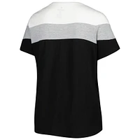 Women's White/Black Miami Marlins Plus Colorblock T-Shirt